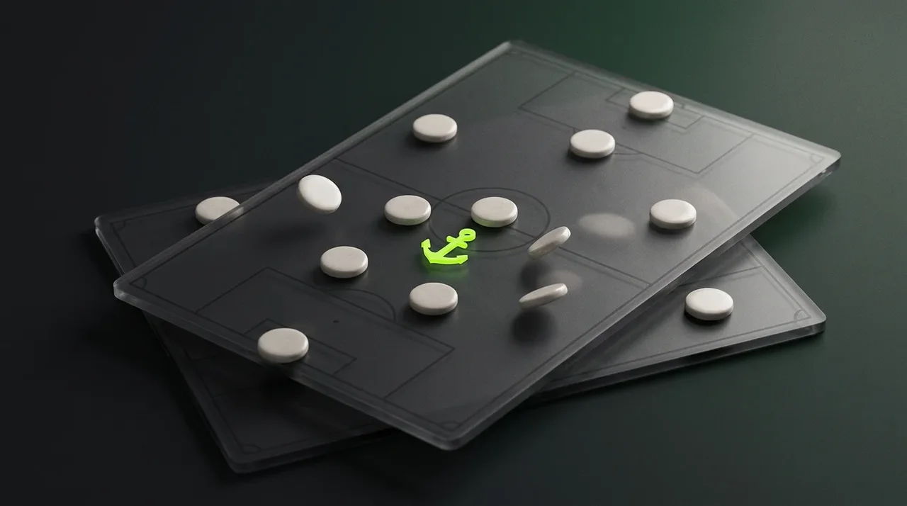 Layered tactics boards suggesting changing team shape.